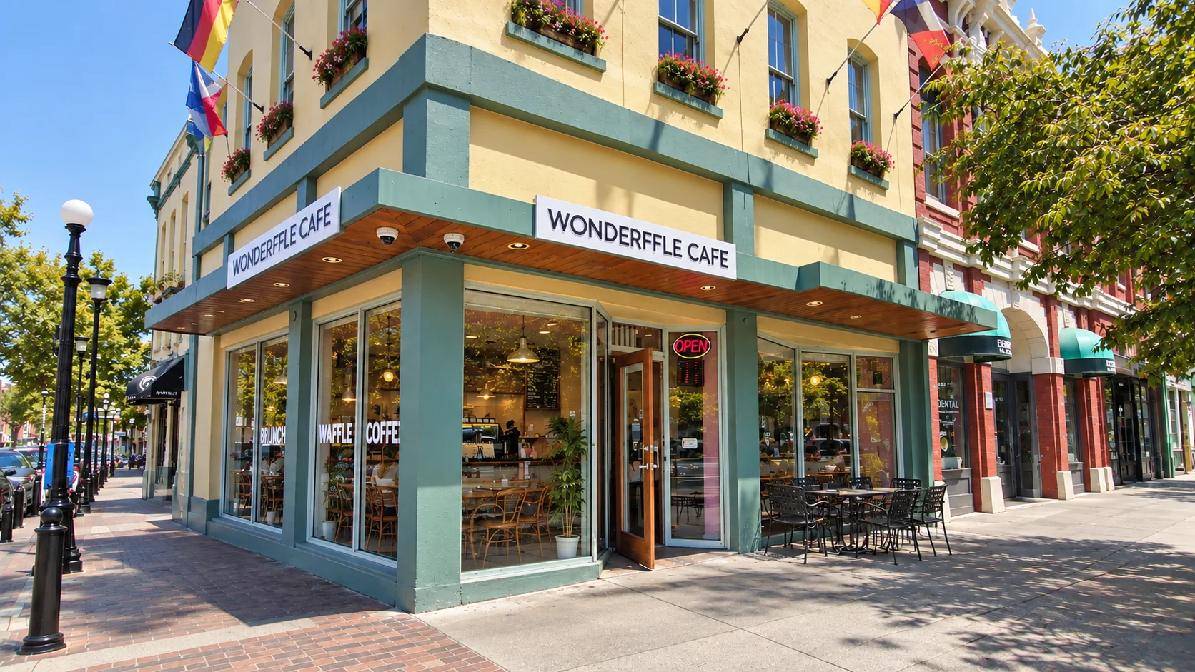 The Wonderffle Cafe storefront on Yates Street in Victoria, British Columbia